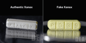 fake vs real xanax dea photo for anti anxiety medication misidentification