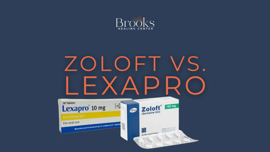 zoloft vs. lexapro blog with one box of lexapro and one box of zoloft in the featured photo