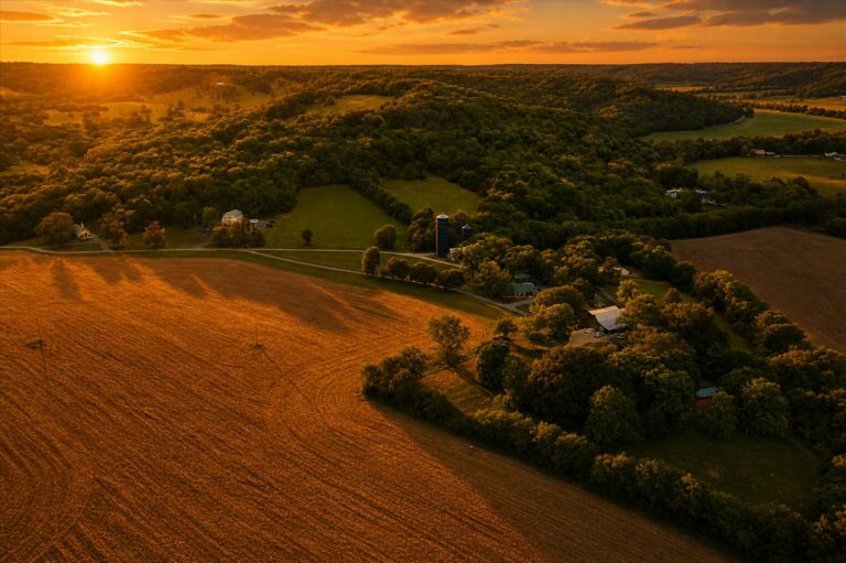 sunset at farm brooks