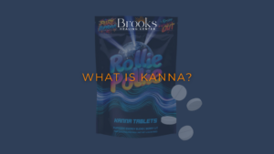 what is kanna? blog at brooks healing center about euphoric kanna being sold in vape shops and gas stations, as well as online CBD shops, featuring rollie pollie kanna tablets in the image