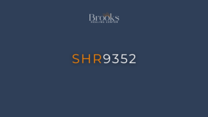 SHR9352 experimental synthetic opioid article graphic with the Brooks Healing Center logo on a navy background